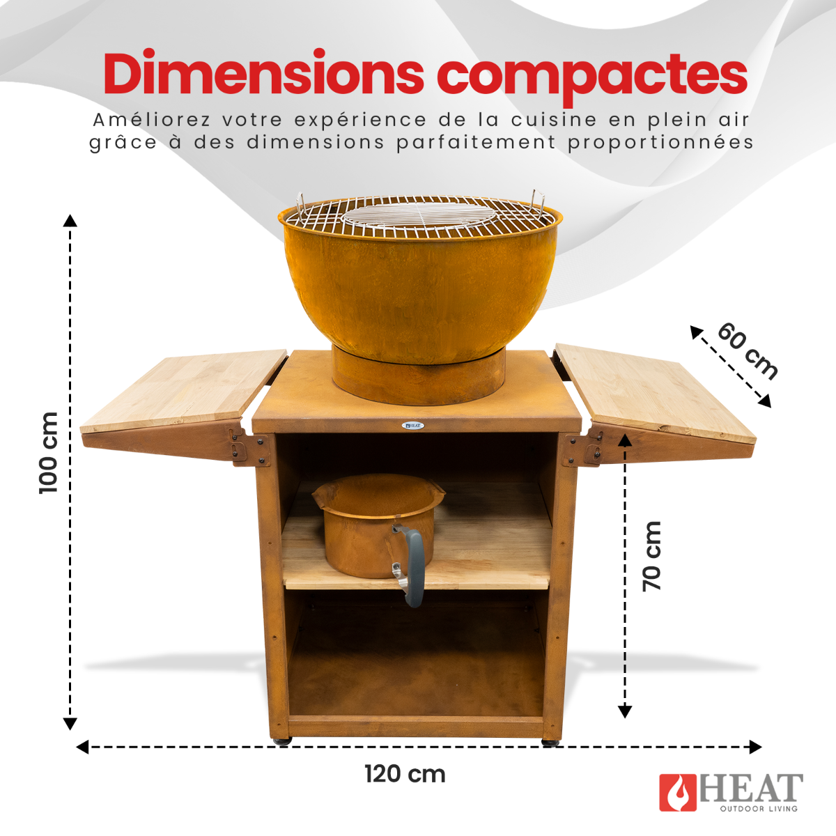 HEAT Kjok Cuisine Extérieure Ø56 cm Rouille